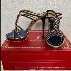 STUNNING Rene Caovilla embellished rope Heels